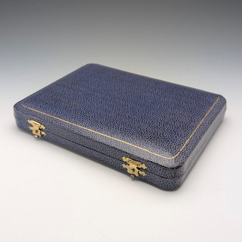 1973 British Vintage Sterling Silver Handle Dessert Fork x6 Harrison Brothers Case Included